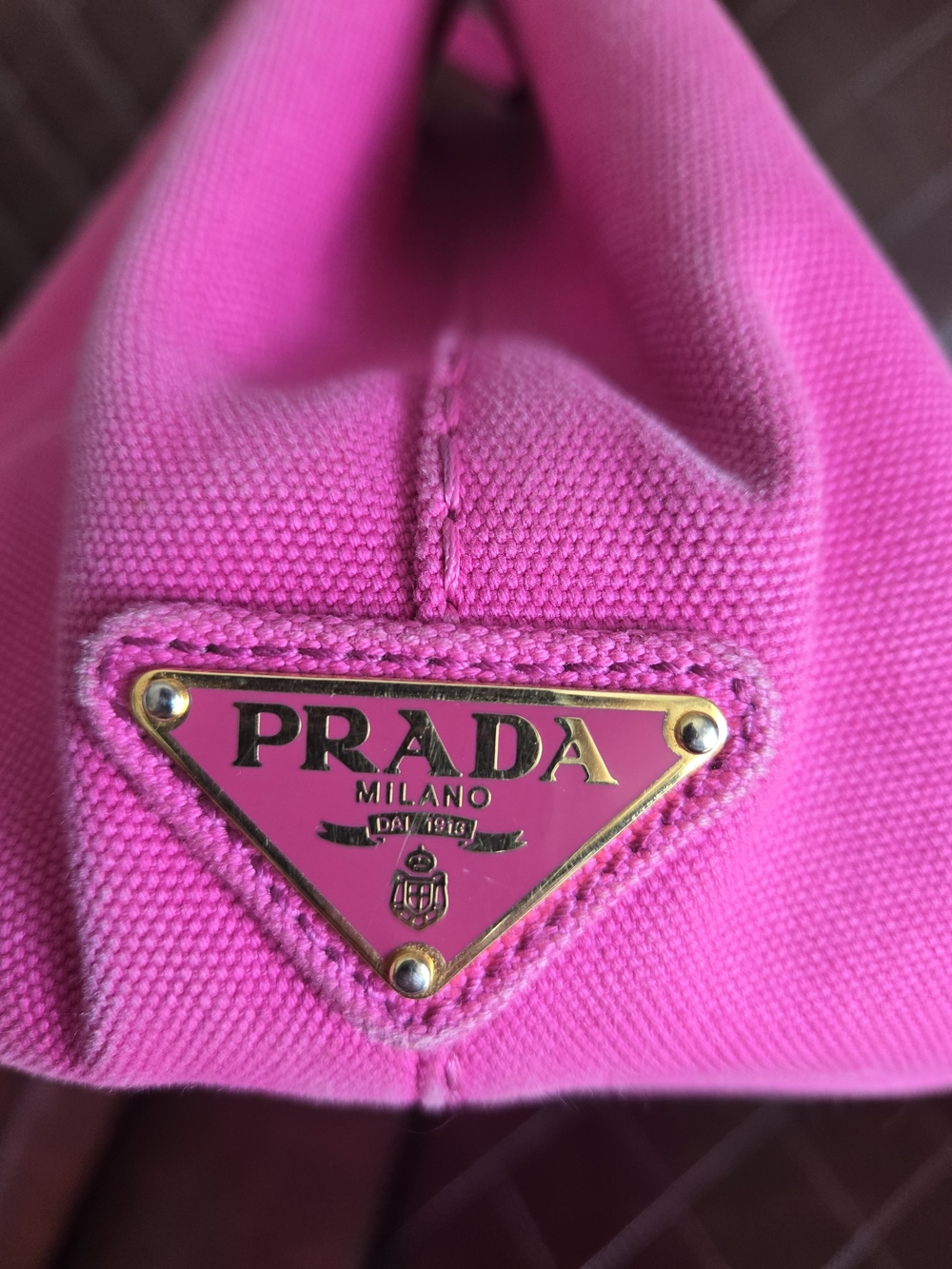 Prada Milano Pink Canvas Tote Bag - Picture 3 of 9